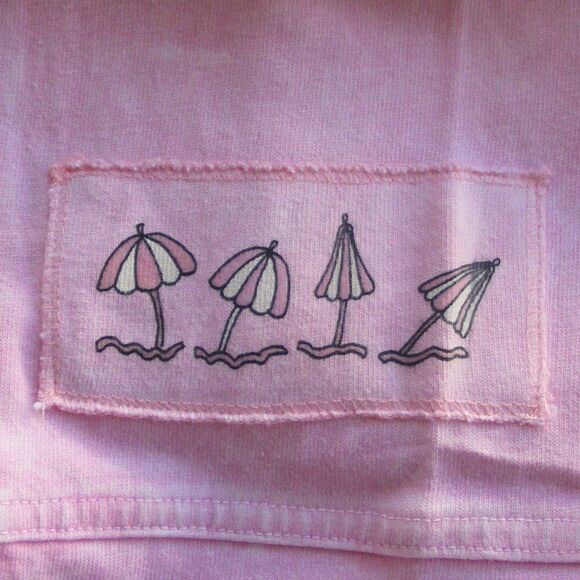 PRODUCE COMPANY Pants, L, Pink, Cropped, Elastic Waist, Umbrellas, Tree - Picture 9 of 12